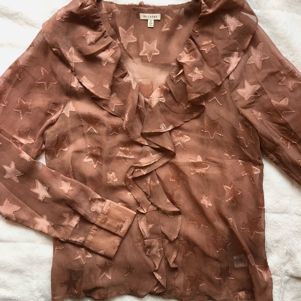 SALE Star Pinky Tan Chiffon Shirt